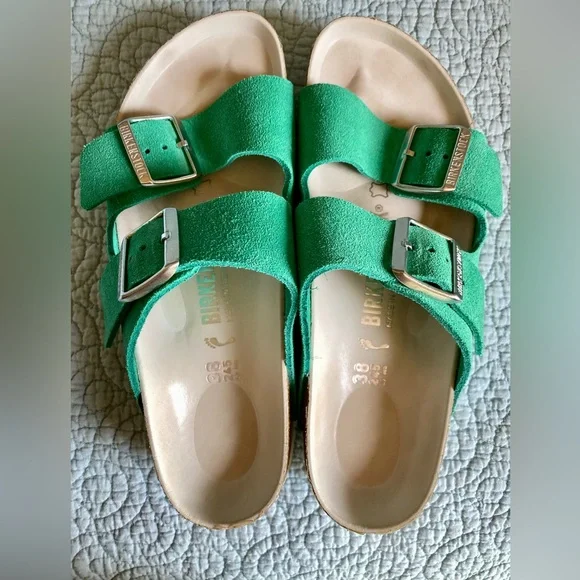 Rare Birkenstock Arizona Sandals in Emerald Green Suede. 38. Medium/Narr… - Picture 7 of 7